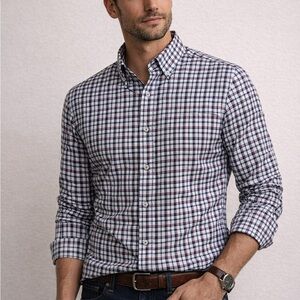 Twillory GLOW Shirt Mens Medium Blue
Pink Plaid Untuckable Tailored Performance